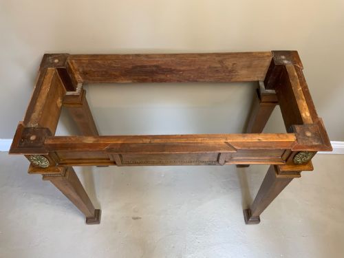 MARBLE TOPPED MAHOGANY CONSOLE TABLE - ADDITIONAL PHOTO 9