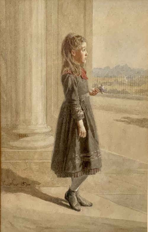 PAIR WATERCOLOUR PORTRAIT PAINTINGS OF CHILDREN - ADDITIONAL PHOTO 1