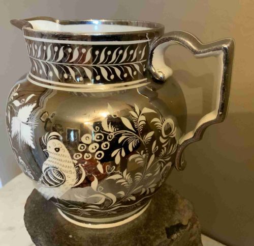 AN EARLY 19TH CENTURY SILVER RESIST POTTERY JUG - ADDITIONAL PHOTO 7