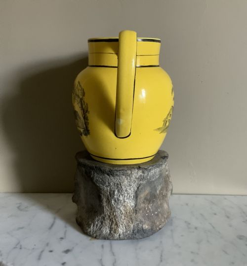 AN EARLY 19TH CENTURY CANARY YELLOW POTTERY JUG - ADDITIONAL PHOTO 4