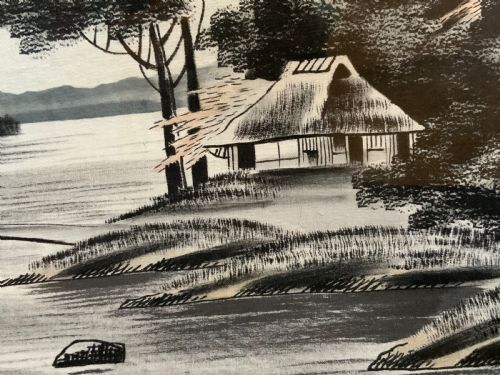 A PAIR OF JAPANESE WATERCOLOURS PAINTINGS ON SILK - ADDITIONAL PHOTO 6