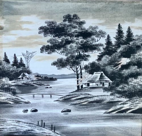 A PAIR OF JAPANESE WATERCOLOURS PAINTINGS ON SILK - ADDITIONAL PHOTO 3