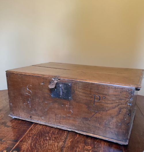 A DATED AND INITIALLED ELM BIBLE BOX - ADDITIONAL PHOTO 1
