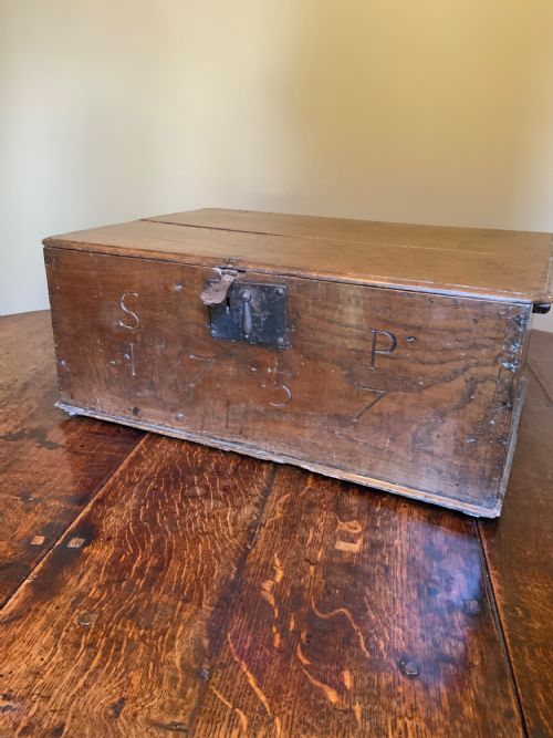 A DATED AND INITIALLED ELM BIBLE BOX - ADDITIONAL PHOTO 3