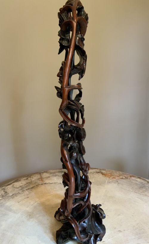 A LARGE CHINESE STILL LIFE SCULPTURAL CARVING - ADDITIONAL PHOTO 2