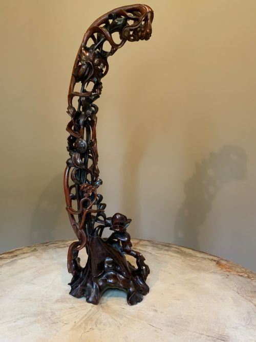 A LARGE CHINESE STILL LIFE SCULPTURAL CARVING - ADDITIONAL PHOTO 8