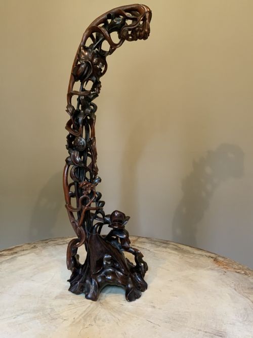 A LARGE CHINESE STILL LIFE SCULPTURAL CARVING - ADDITIONAL PHOTO 9