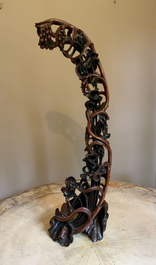 a large chinese still life sculptural carving - CATEGORY: ANTIQUE SCULPTURES - DATED 19TH CENTURY