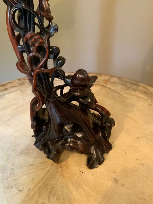 A LARGE CHINESE STILL LIFE SCULPTURAL CARVING - ADDITIONAL PHOTO 1