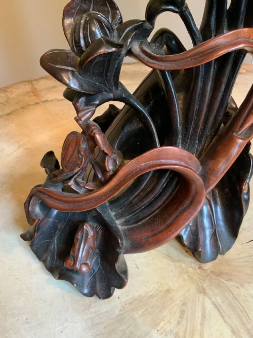 A LARGE CHINESE STILL LIFE SCULPTURAL CARVING - ADDITIONAL PHOTO 3