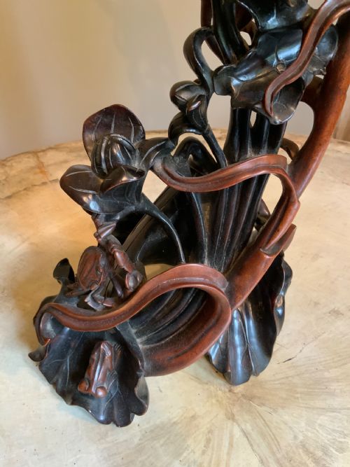 A LARGE CHINESE STILL LIFE SCULPTURAL CARVING - ADDITIONAL PHOTO 4