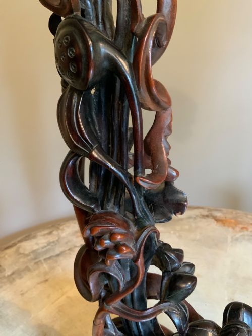 A LARGE CHINESE STILL LIFE SCULPTURAL CARVING - ADDITIONAL PHOTO 7