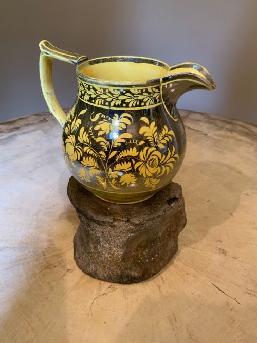 an early 19th century canary yellow jug the silver resist - CATEGORY: ANTIQUE JUGS - DATED REGENCY