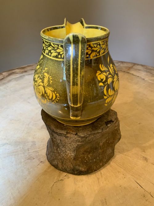 AN EARLY 19TH CENTURY CANARY YELLOW JUG THE SILVER RESIST - ADDITIONAL PHOTO 1