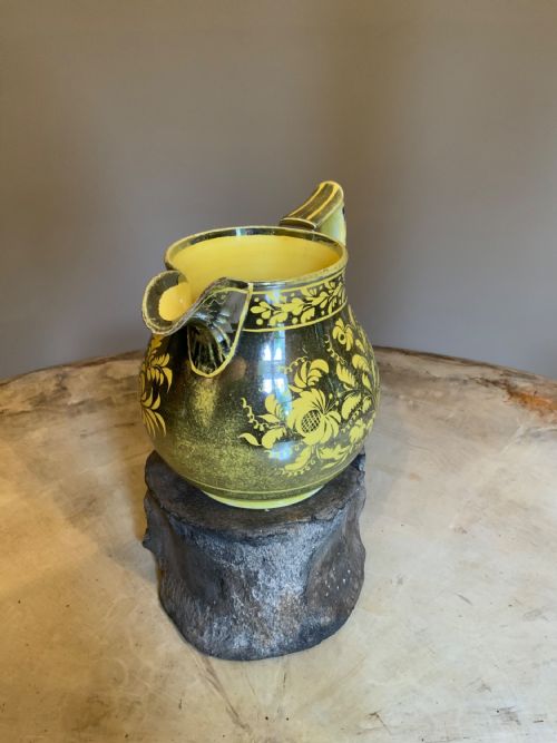 AN EARLY 19TH CENTURY CANARY YELLOW JUG THE SILVER RESIST - ADDITIONAL PHOTO 6