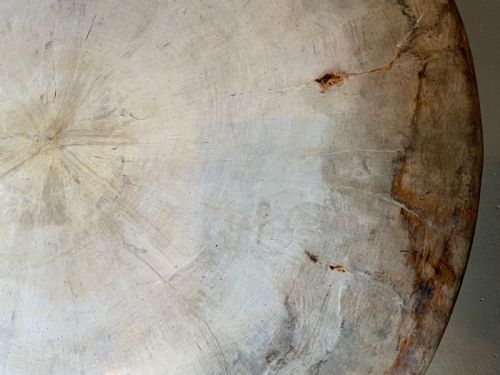 A MAHOGANY BASED CENTRE TABLE WITH PAINT EFFECT TOP - ADDITIONAL PHOTO 9