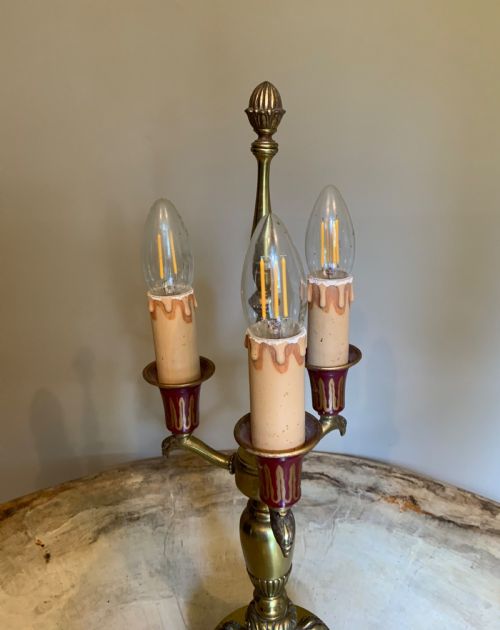 A TOLEWARE TABLE LAMP - ADDITIONAL PHOTO 4