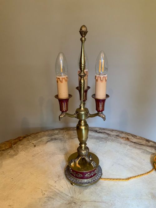 a toleware table lamp - CATEGORY: ANTIQUE LIGHTING - DATED 1930