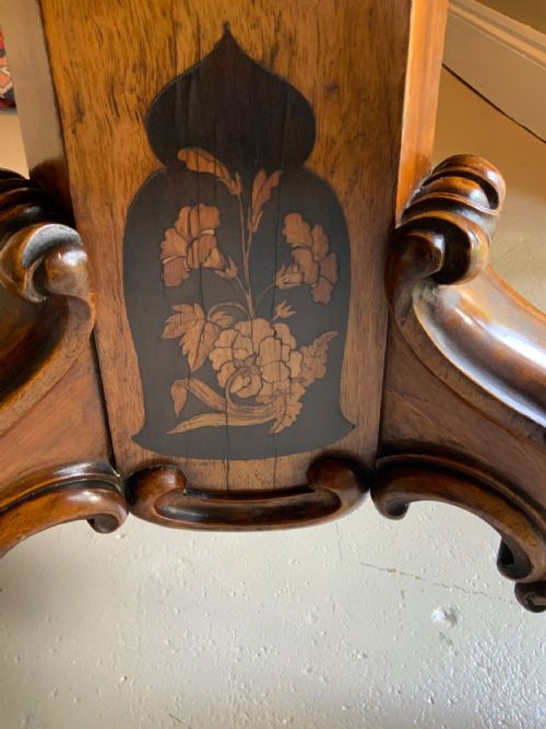 MARQUETRY WALNUT CENTRE TABLE IN THE MANNER OF EDWARD HOLMES BALDOCK - ADDITIONAL PHOTO 7