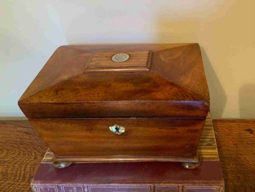 A GEORGIAN MAHOGANY TEA CADDY - ADDITIONAL PHOTO 1