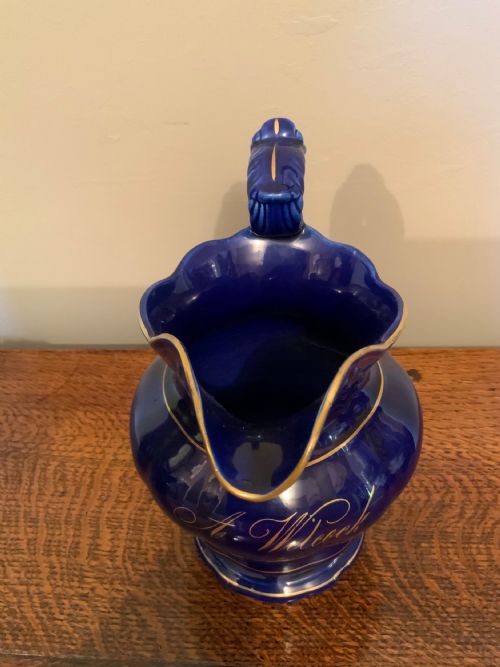 TWO 19TH CENTURY COBALT BLUE POTTERY JUGS - ADDITIONAL PHOTO 2