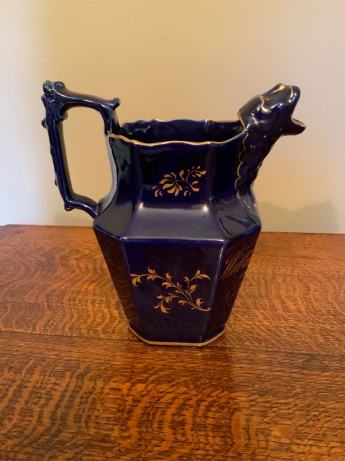 TWO 19TH CENTURY COBALT BLUE POTTERY JUGS - ADDITIONAL PHOTO 4