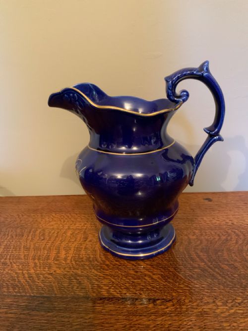 TWO 19TH CENTURY COBALT BLUE POTTERY JUGS - ADDITIONAL PHOTO 8