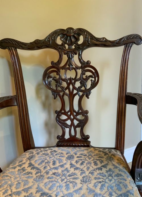 SET OF EIGHT 19TH CENTURY MAHOGANY CHIPPENDALE DESIGN DINING CHAIRS - ADDITIONAL PHOTO 7
