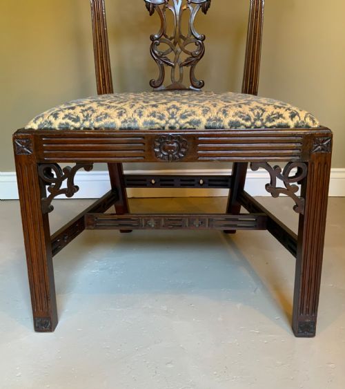 SET OF EIGHT 19TH CENTURY MAHOGANY CHIPPENDALE DESIGN DINING CHAIRS - ADDITIONAL PHOTO 12