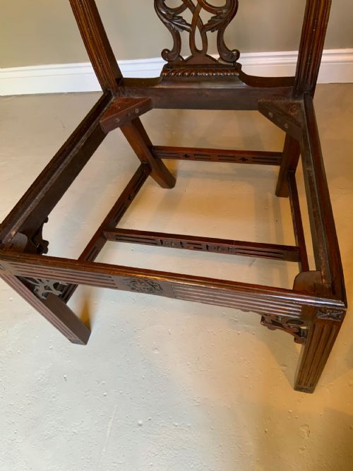 SET OF EIGHT 19TH CENTURY MAHOGANY CHIPPENDALE DESIGN DINING CHAIRS - ADDITIONAL PHOTO 17
