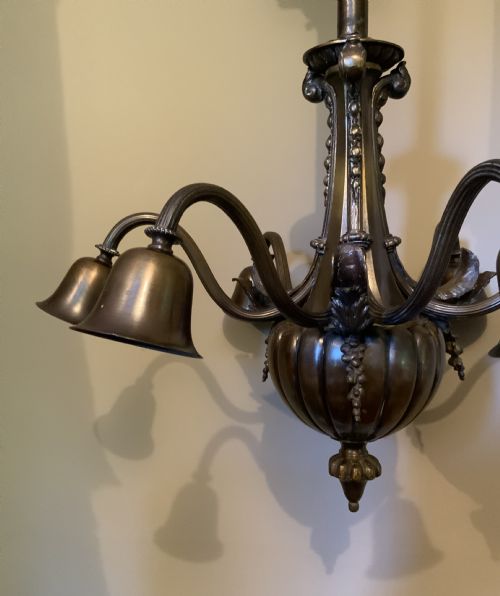 PATINATED BRONZE CHANDELIER - ADDITIONAL PHOTO 2