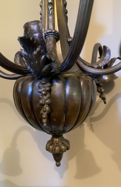 PATINATED BRONZE CHANDELIER - ADDITIONAL PHOTO 3