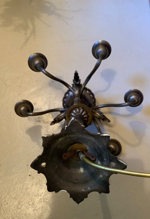 PATINATED BRONZE CHANDELIER - ADDITIONAL PHOTO 5
