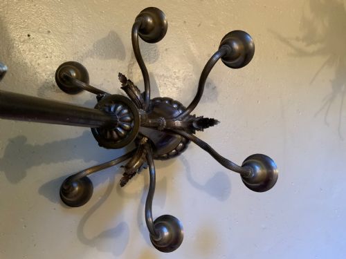 PATINATED BRONZE CHANDELIER - ADDITIONAL PHOTO 6