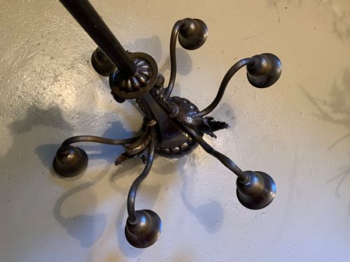 PATINATED BRONZE CHANDELIER - ADDITIONAL PHOTO 7