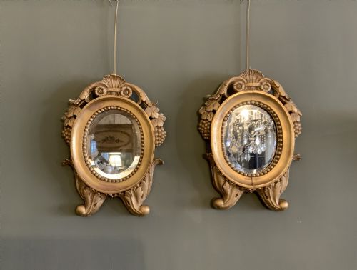 small pair of regency wall mirrors - CATEGORY: ANTIQUE MIRRORS - DATED REGENCY
