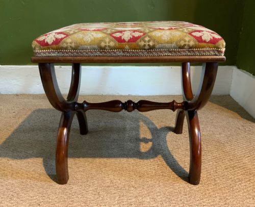 PAIR OF REGENCY MAHOGANY STOOLS - ADDITIONAL PHOTO 3