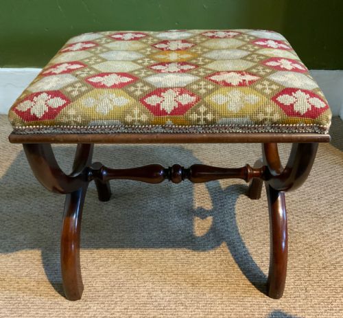 PAIR OF REGENCY MAHOGANY STOOLS - ADDITIONAL PHOTO 4