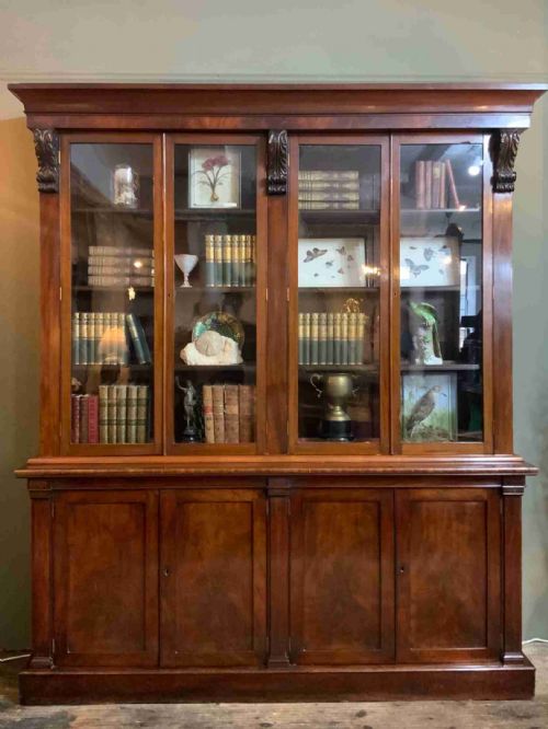 a george iv mahogany library bookcase - CATEGORY: ANTIQUE BOOKCASES - DATED 19TH CENTURY
