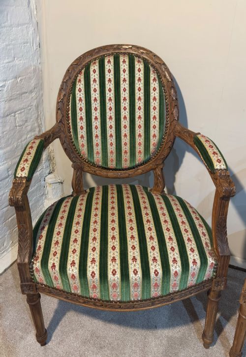 PAIR OF 19TH CENTURY FRENCH ARM CHAIRS - ADDITIONAL PHOTO 2