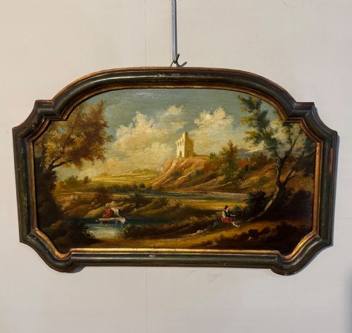 A PAIR OF ITALIAN CAPRICCIO OIL PAINTINGS - ADDITIONAL PHOTO 3