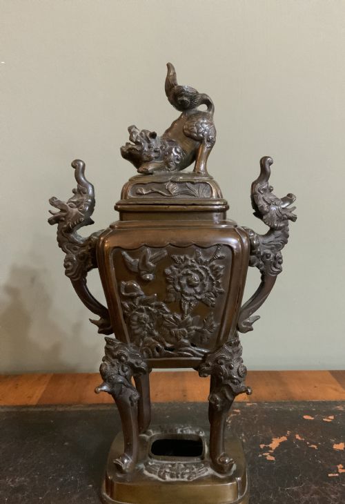A PAIR OF JAPANESE BRONZE KORO - ADDITIONAL PHOTO 2