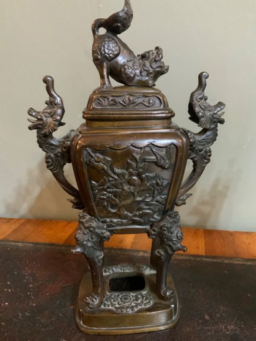 A PAIR OF JAPANESE BRONZE KORO - ADDITIONAL PHOTO 4