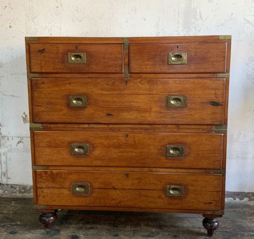 a victorian military chest - CATEGORY: ANTIQUE CHEST OF DRAWERS - DATED 19TH CENTURY