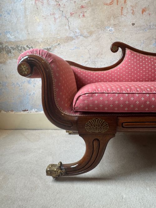 A REGENCY ROSEWOOD CHAISE - ADDITIONAL PHOTO 4
