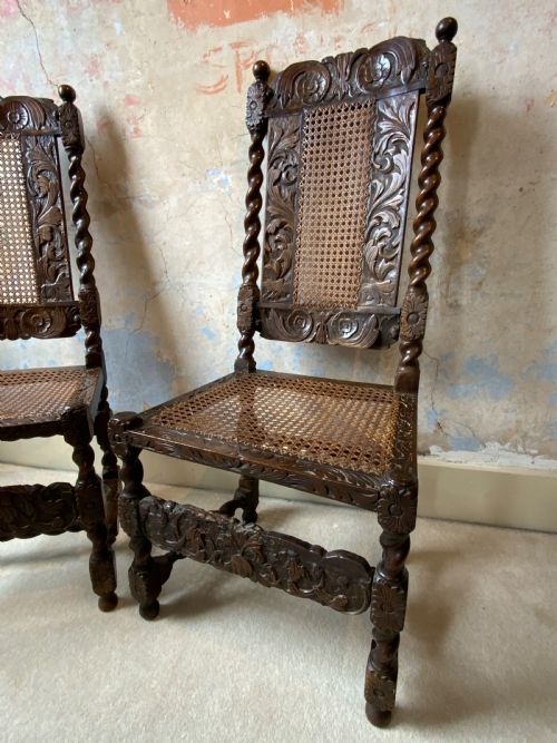 A PAIR OF CHARLES II WALNUT SIDE CHAIRS - ADDITIONAL PHOTO 2