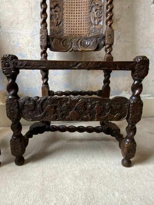 A PAIR OF CHARLES II WALNUT SIDE CHAIRS - ADDITIONAL PHOTO 3