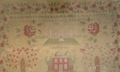 A LARGE EARLY 19TH CENTURY SAMPLER - ADDITIONAL PHOTO 2