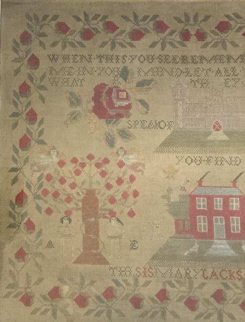 A LARGE EARLY 19TH CENTURY SAMPLER - ADDITIONAL PHOTO 4