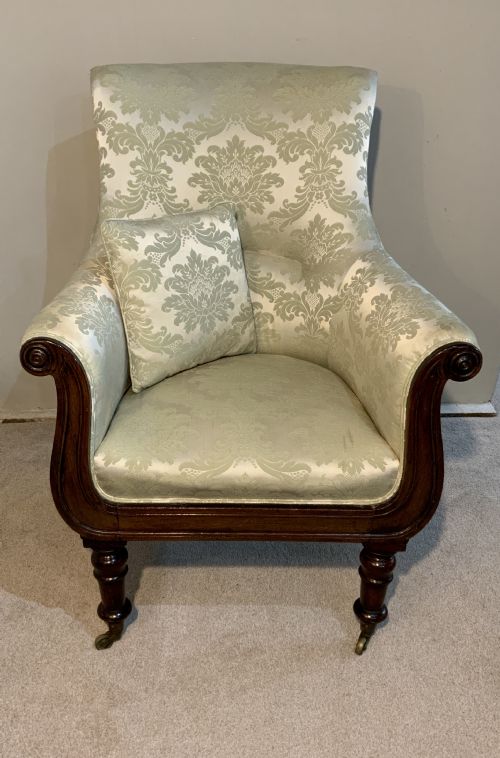 REGENCY MAHOGANY LIBRARY CHAIR - ADDITIONAL PHOTO 1